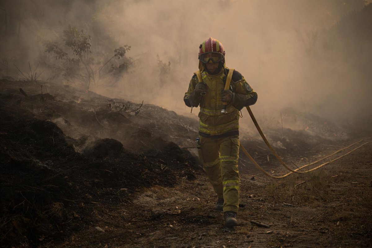 Más de un millar de bomberos combaten el incendio de Vouzela (Portugal)